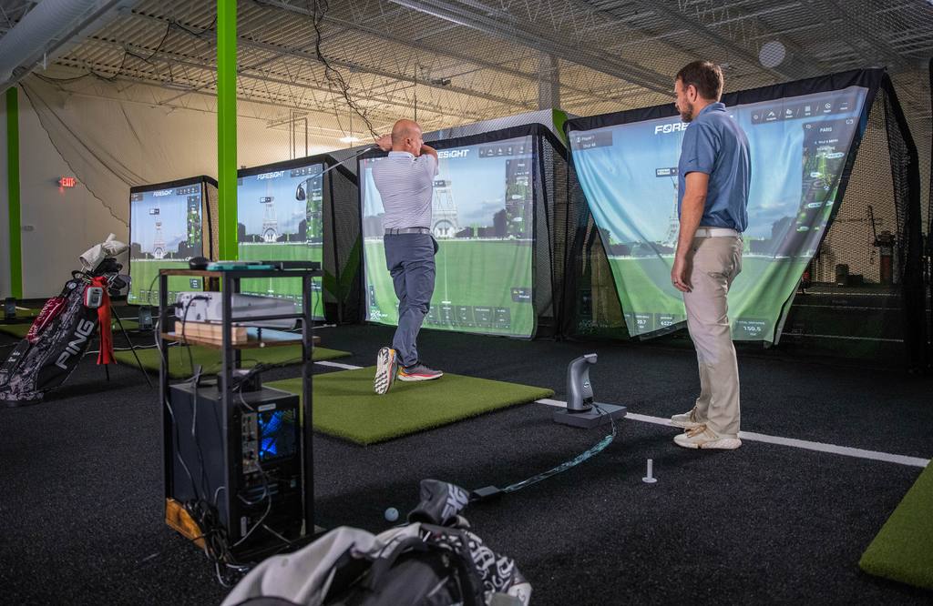 The RYP Academy training bay in Edina, Foresight screens down the room
